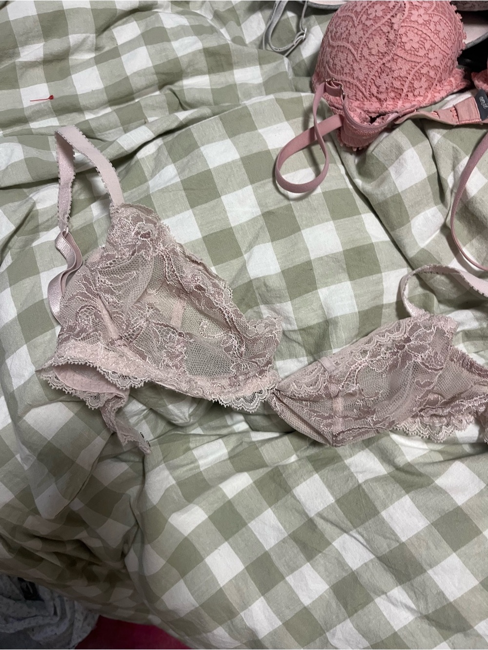 Sheer Lace Bralette in Dusty Rose
